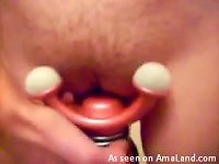 Free Sex Amateur  Toys Her Pussy Standing In Front Of The Camera